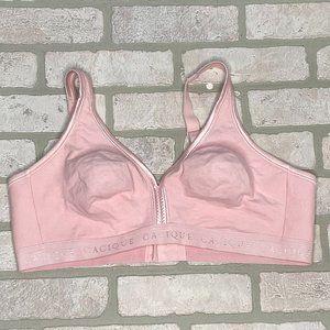 Cacique Cotton Lightly Lined No Wire Full Coverage Bra Pink Women's Size 42C
